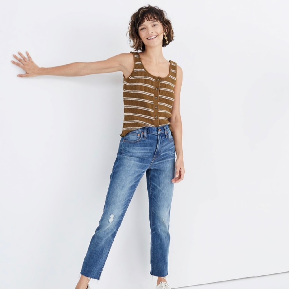 NWT Madewell High-Rise Slim Crop Boyjean in Dover